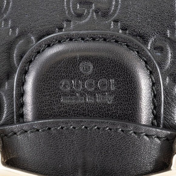GUCCI Black Leather Horsebit Shoulder Bag - Picture 6 of 16
